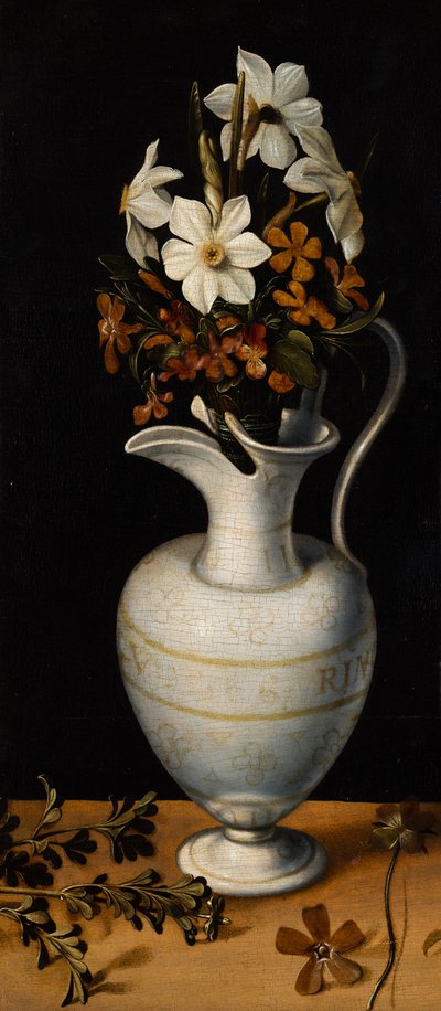 Daffodils, Periwinkle, and Violets in a Jug by Ludger Tom the Younger Ring